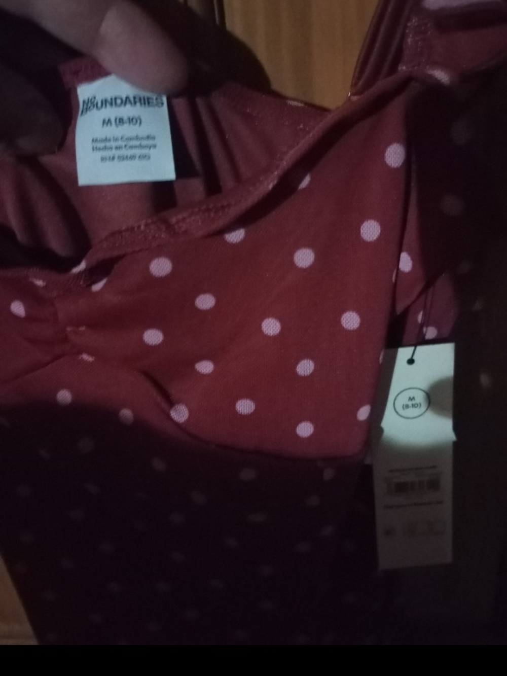 Polka Dot Ruffle Strap Sundress - Rust Color - Picture 2 of 3